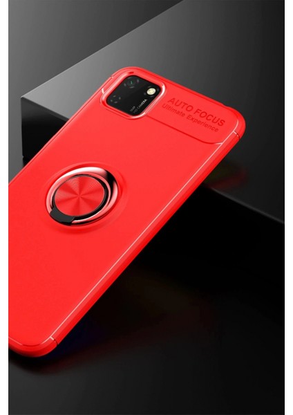 Huawei Y5P Kılıf Range Yüzüklü Silikon - Kırmızı (K95) fiyatları