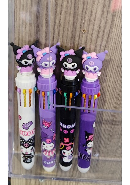 Kuromi Figürlü 10 Renk Yazabilen Tükenmez Kalem ( 4 Adet )