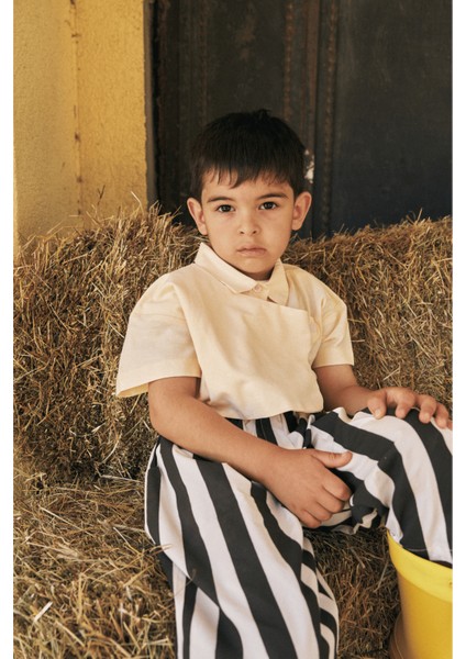 Parçalı Oxford Gömlek Sarı