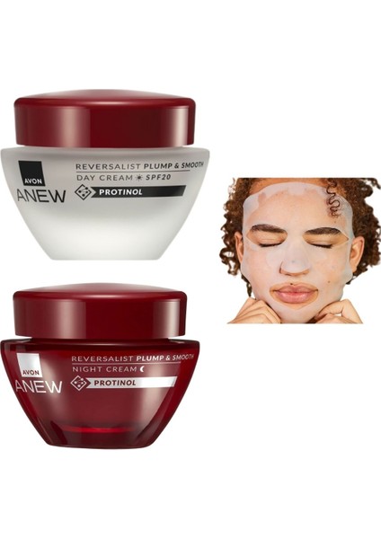 Anew Reversalist Gündüz -Gece Kırışık Kremi ve Silikon Yüz Maskesi 3lü Set