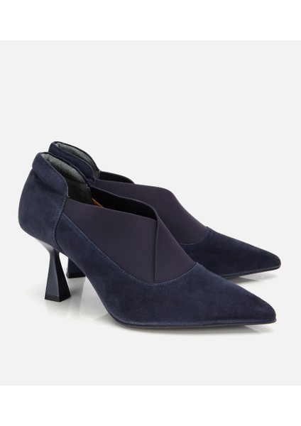01AYH315480A680 KADIN Süet Deri Lacivert Streç Detaylı Ince Topuklu Stiletto fiyatları