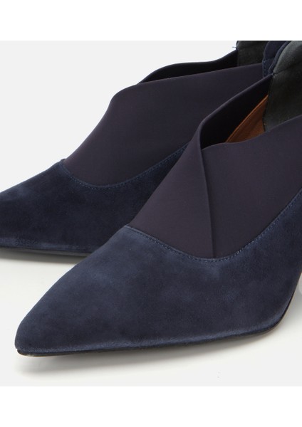 01AYH315480A680 KADIN Süet Deri Lacivert Streç Detaylı Ince Topuklu Stiletto modelleri