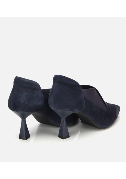 01AYH315480A680 KADIN Süet Deri Lacivert Streç Detaylı Ince Topuklu Stiletto fırsatları