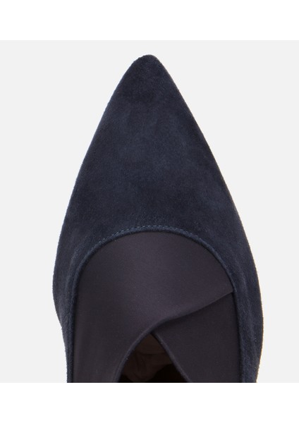 01AYH315480A680 KADIN Süet Deri Lacivert Streç Detaylı Ince Topuklu Stiletto indirimleri