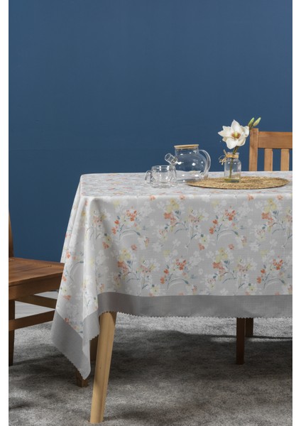Floret Masa Örtüsü Digital Baskılı (160X220 Cm) Ekru
