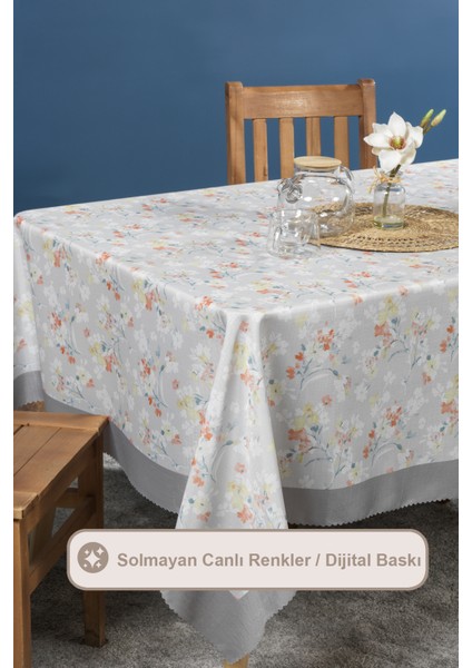Floret Masa Örtüsü Digital Baskılı (160X220 Cm) Ekru fiyatları