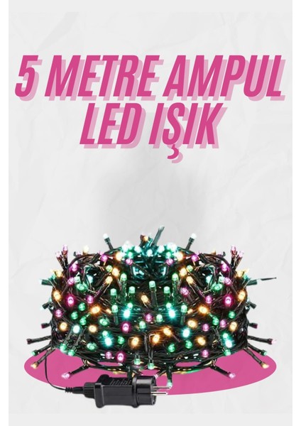 5 Metre Ampul LED Işık Renkli Rgb Çok Renkli LED Aydınlatma