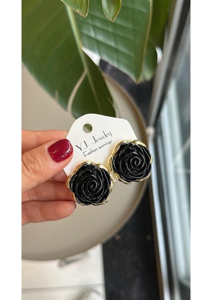 Gül Küpe - Siyah fiyatları