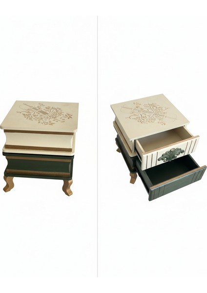 SANAT9K Ahşap Dekoratif El Işçiliği Makyaj Diğer Eşyalar Için Çekemeli Saklama Kutusu