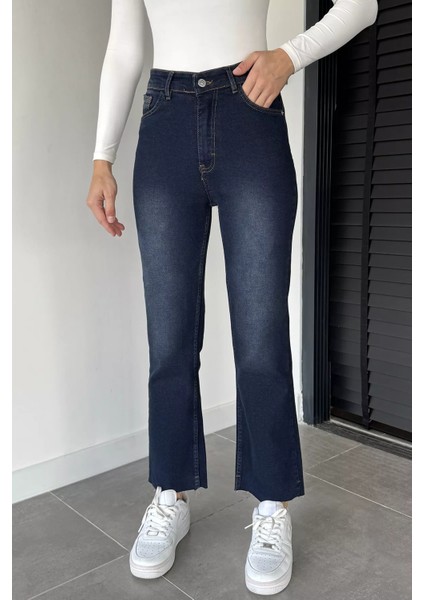 Kadın Yüksek Bel Likralı Jean Kot Pantolon P-00019046