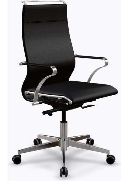 Ergolife Synchrosit Well Ergonomik Ofis Sandalyesi | Siyah, Deri Çalışma Sandalyesi - 265.5D.1.544