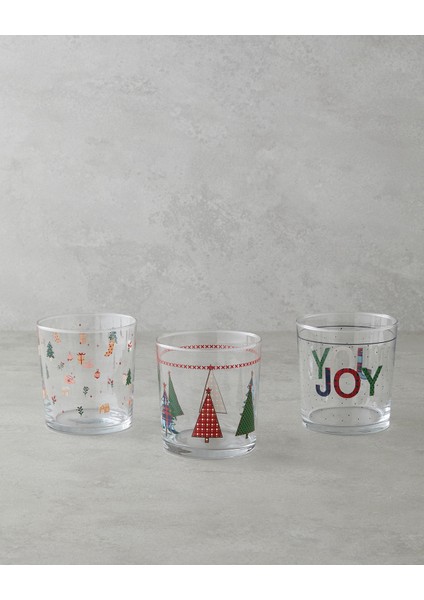 Cheery Cam 3'lü Bardak 380 ml Kırmızı - Yeşil