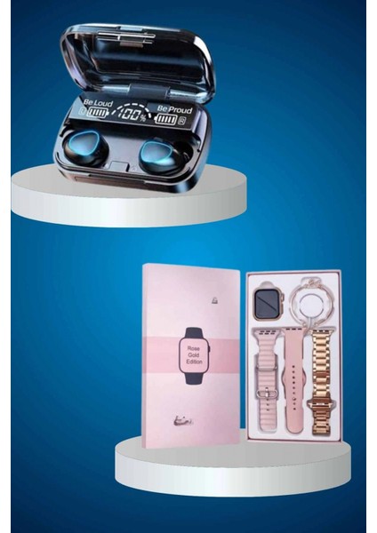 Aksesuar Hediyeli Akıllı Saat ve Dijital Göstergeli Powerbankli Bluetooth Kulaklık indirimleri