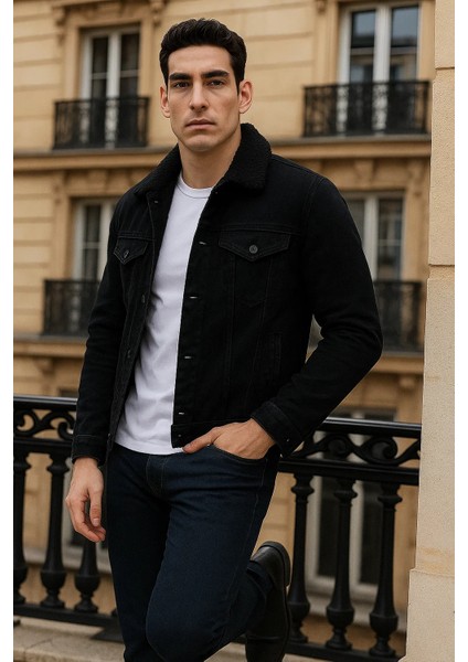 Erkek Kışlık Günlük Içi Peluş Kürk S.siyah Kot Ceket modelleri