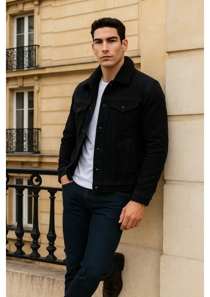 Erkek Kışlık Günlük Içi Peluş Kürk S.siyah Kot Ceket fırsatları