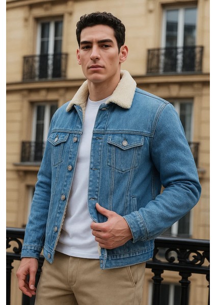 Erkek Kışlık Günlük Içi Peluş Kürk A.mavi Kot Ceket fiyatları