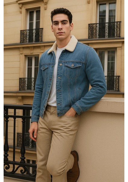 Erkek Kışlık Günlük Içi Peluş Kürk A.mavi Kot Ceket fırsatları