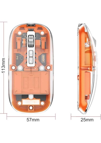 Mouse Fare Kablosuz Mouse Fare Şarjlı Bluetooth Sessiz 5 Tuşlu Şeffaf indirimleri