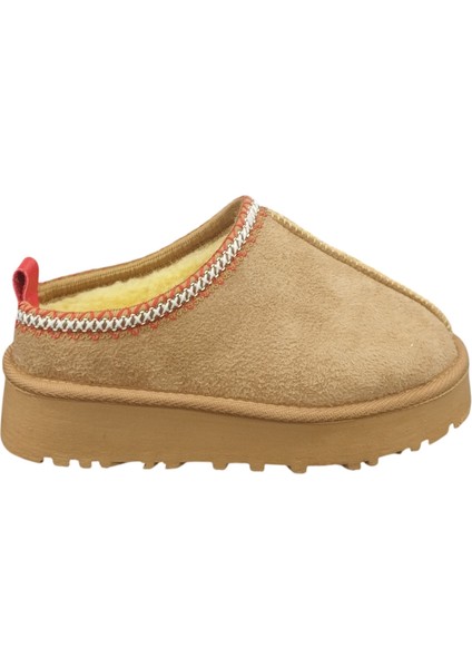 696083Z Içi Kürklü 4 cm Topuk Boyu Günlük Süet Kadın Terlik Bot