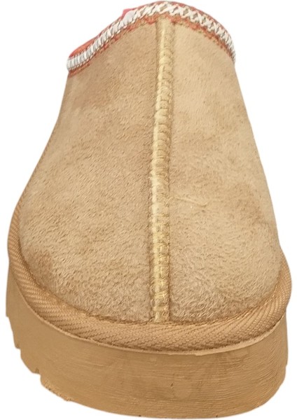 696083Z Içi Kürklü 4 cm Topuk Boyu Günlük Süet Kadın Terlik Bot modelleri