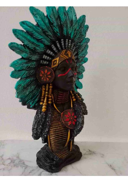 Kızılderili Kız Heykel, 31 Cm, Polyester Döküm Kaliteli Biblo fırsatları