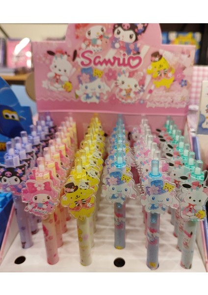 Karakterleri Kuromi Hello Kitty Figürlü Ince Uçlu Tükenmez Kalem 2 Adet
