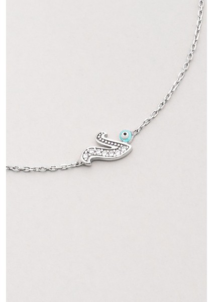 V Harfi 18 Ayar Beyaz Altın Kaplama 19 cm Gümüş Nazar Bileklik modelleri