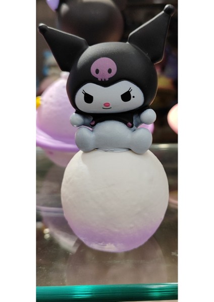 Kuromi Karakter Figürlü Küçük Boy Dekoratif Işıklı Pilli Gece Lambası (11CM * 6 cm )