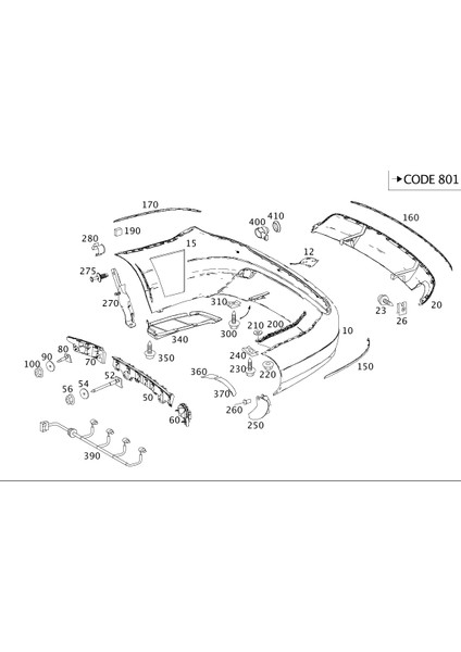 Mercedes C Serisi W204 2007-2011 Arka Tampon Orta Nikelajı fırsatları
