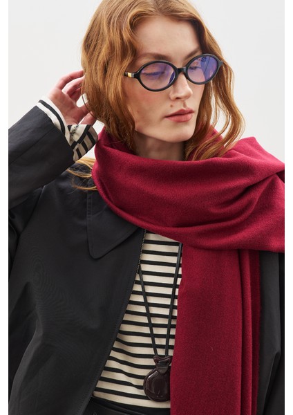 Kaşmir Dokulu Şal Bordo