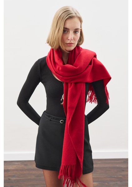 Kaşmir Dokulu Şal Kırmızı modelleri