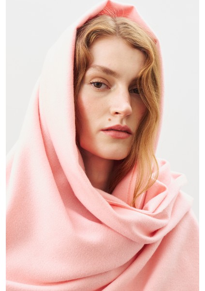 Kaşmir Dokulu Şal Pembe