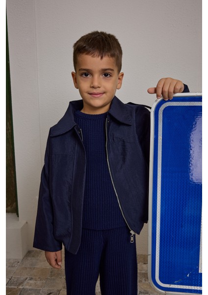 Apoletli Bomb Ceket Lacivert