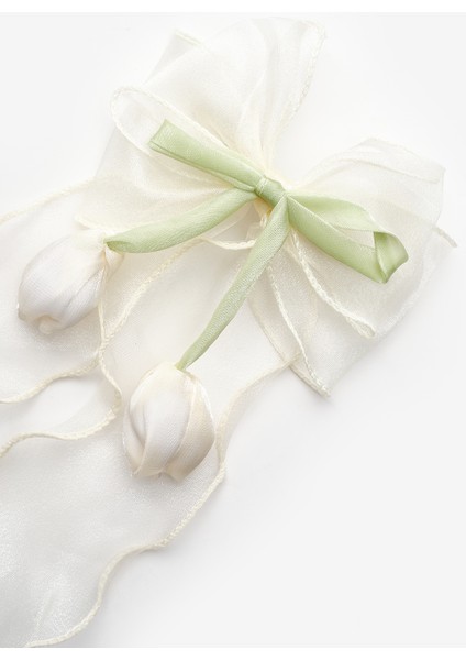 Ekru Lale Figürlü Sallantılı Kız Çocuk Otomatik Toka fiyatları