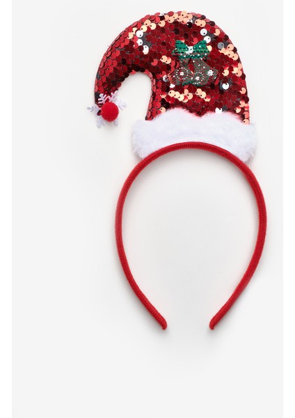 Kırmızı Noel Baba Şapka Model Kız Çocuk Yılbaşı Taç