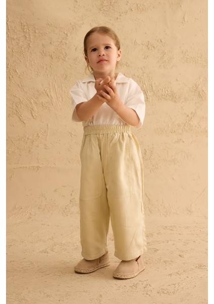 Çift Iğne Modal Pantolon Bej