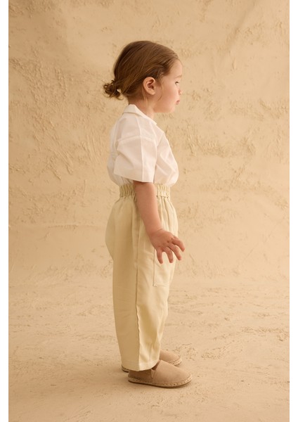 Çift Iğne Modal Pantolon Bej modelleri