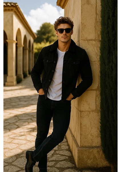 Erkek Kışlık Premium Günlük Içi Kürk S.siyah Kot Ceket modelleri