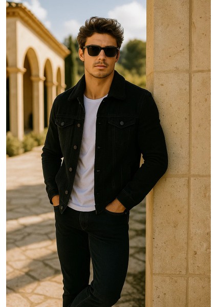 Erkek Kışlık Premium Günlük Içi Kürk S.siyah Kot Ceket fırsatları