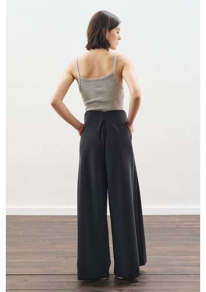 Yumuşak Dokulu Modal Geniş Pantolon Antrasit