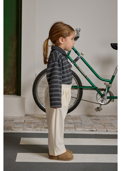 Pile Detaylı Pantolon Bej modelleri