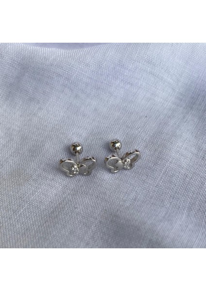 925 Ayar Gümüş Zirkon Taşlı Kelebek Model Gümüş 1 Adet Piercing (Tekli Ürün/1cm) fiyatları
