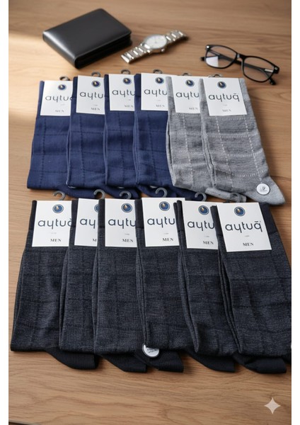 Bambu Erkek Soket Çorabı Mevsimlik Asorti 41-45 Numara 12'li Kutu