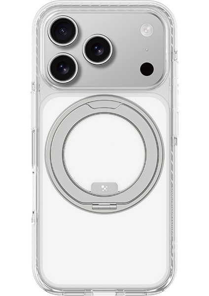 iPhone 17 Pro Uyumlu Kılıf M-Safeli Airbag Standlı Amazingthing Titan Pro Magspin Kapak Şeffaf