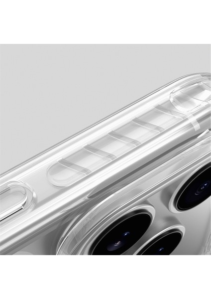 iPhone 17 Pro Uyumlu Kılıf M-Safeli Airbag Standlı Amazingthing Titan Pro Magspin Kapak Şeffaf