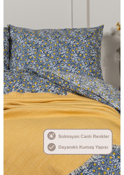 Talia Nevresim Takımı Çift Kişilik %100 Pamuk Ranforce Lastikli Çarşaf (200X220 Cm) Lacivert modelleri