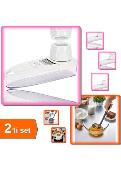 Spiral Çırpıcı + Sarımsak Rendesi Hazneli - Kullanışlı Mutfak Seti DEF456