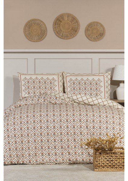 Terra Nevresim Takımı Çift Kişilik Lastikli Çarşaf (200X220 Cm) Tarçın