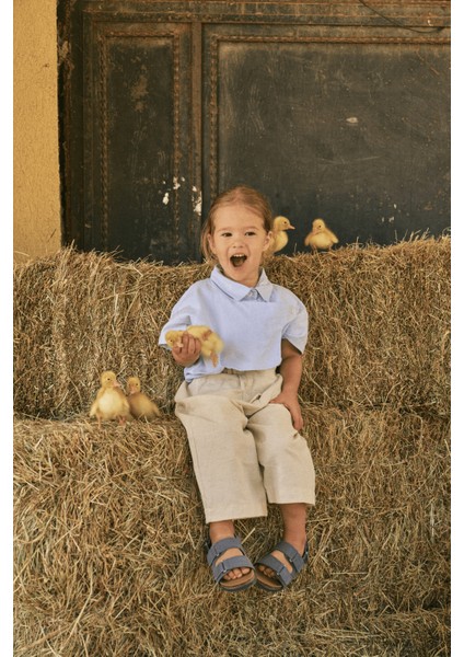 Parçalı Oxford Gömlek Mavi modelleri