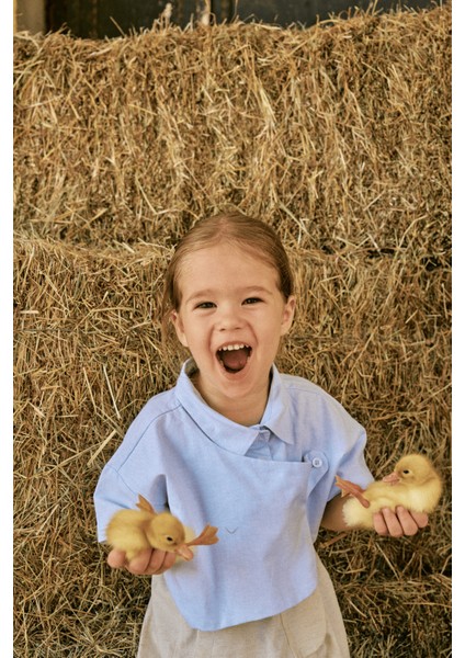 Parçalı Oxford Gömlek Mavi fırsatları